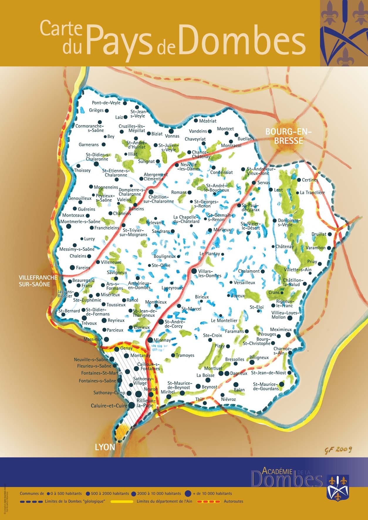 La nouvelle carte du Pays de Dombes. 